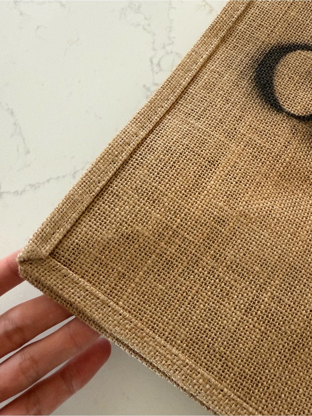 Natural Oruma Hand Painted Tote Bag - Tan w/ Horizontal Writing - Picture 3 of 4